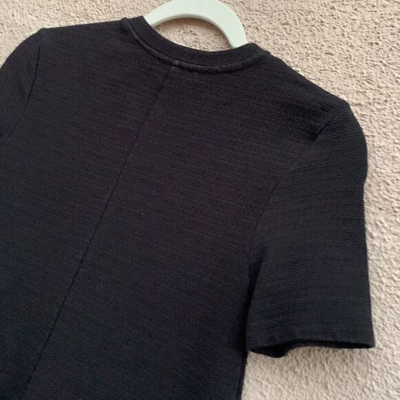 Zara Trafaluc USA Medium Scoop Neck Short Sleeve Black Midi Dress Made Turkey - Picture 7 of 11